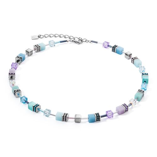 Coeur de Lion GeoCUBE® Necklace Aqua Lilac